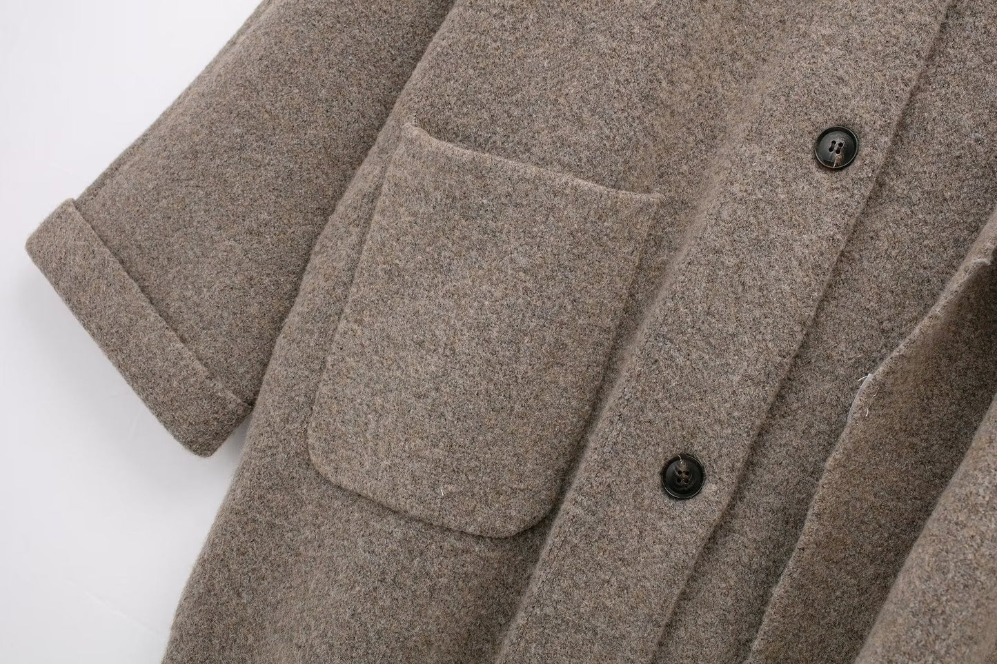 Women's Scarf Cape Midi Knitted Woolen Coat