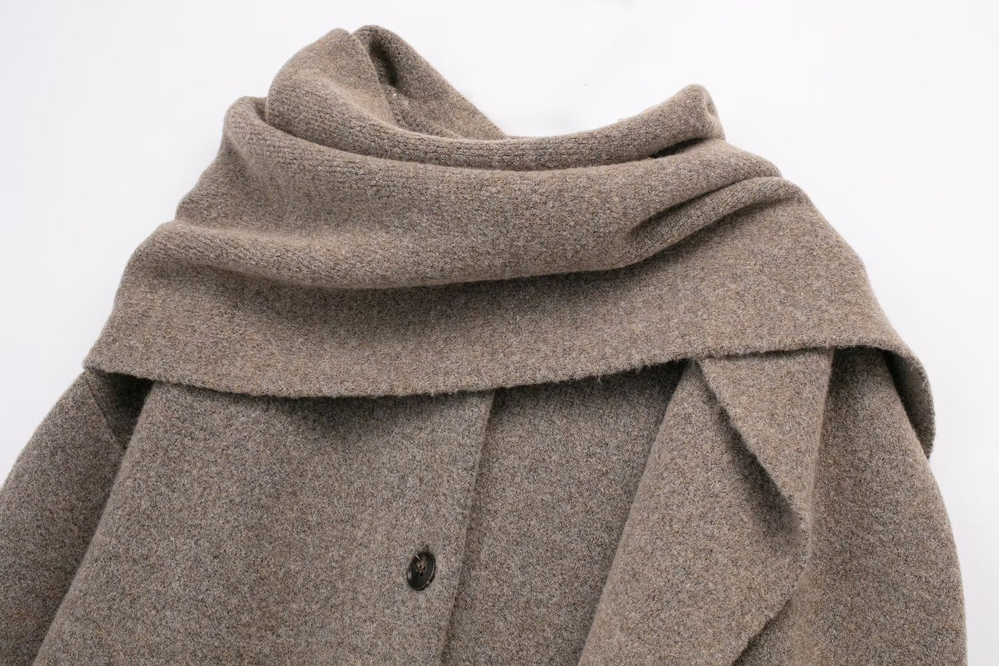 Women's Scarf Cape Midi Knitted Woolen Coat