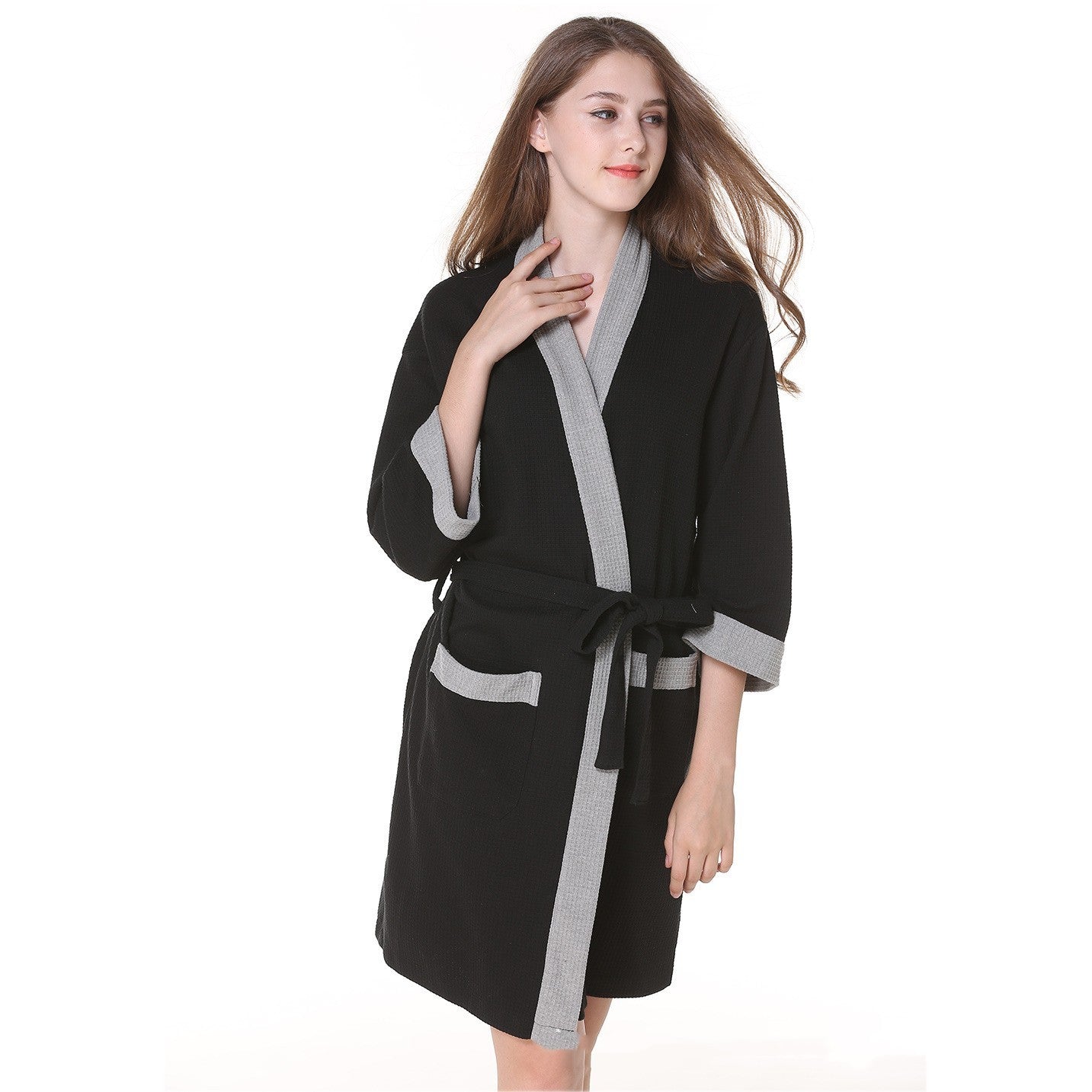 Cotton Waffle-Knit Robe