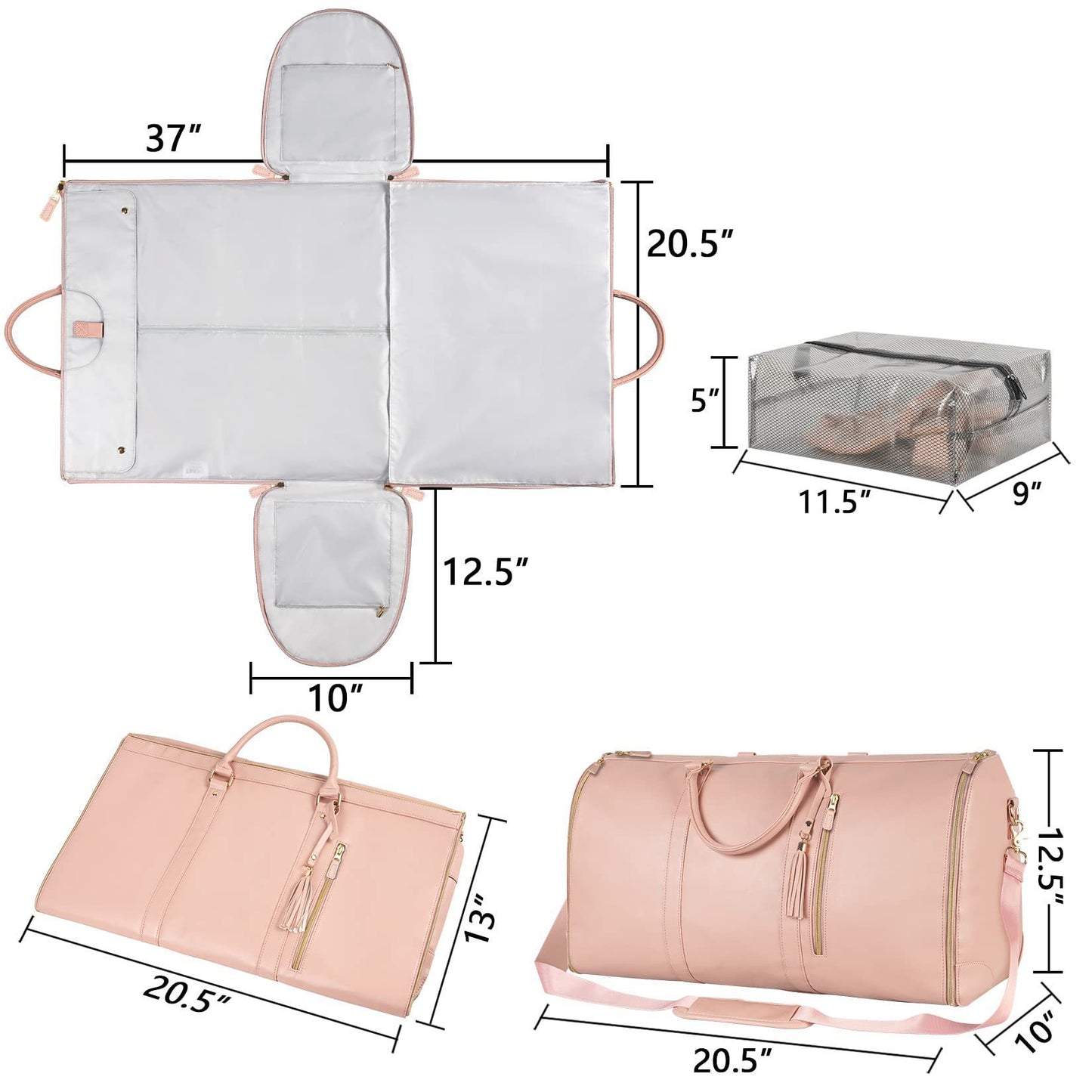 Women’s Large Capacity Travel Duffle Bag – Foldable, Waterproof, Multi-Functional Tote