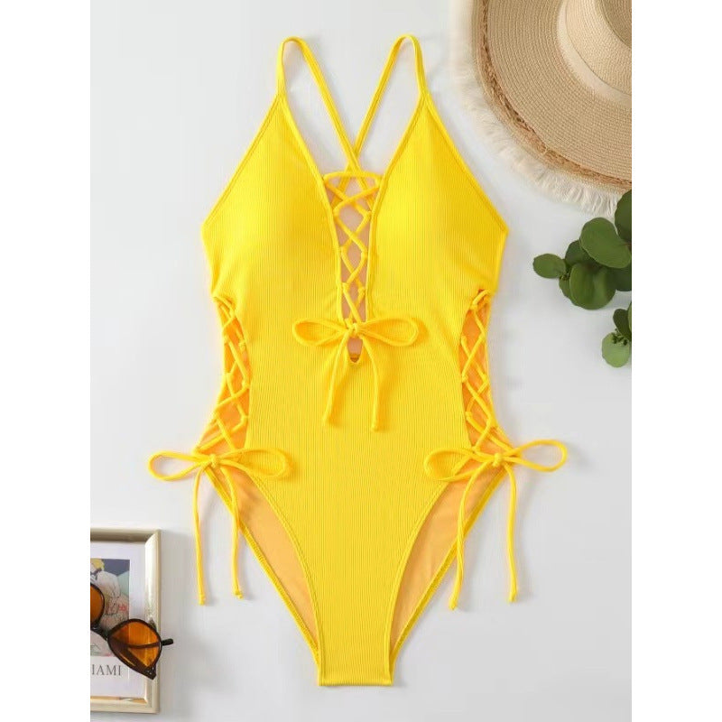 Sexy Backless One-Piece Swimsuit – American Style Women's Monokini