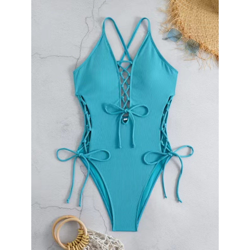 Sexy Backless One-Piece Swimsuit – American Style Women's Monokini
