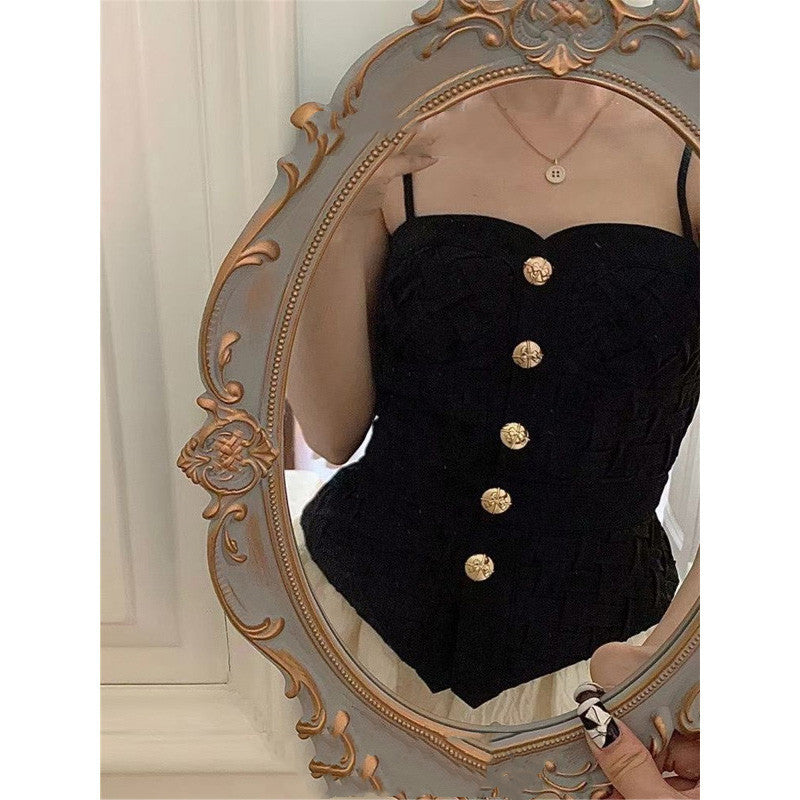 Chic Design Niche Sling Tops - Fashion Ladies Sleeveless Straight Cut Tops