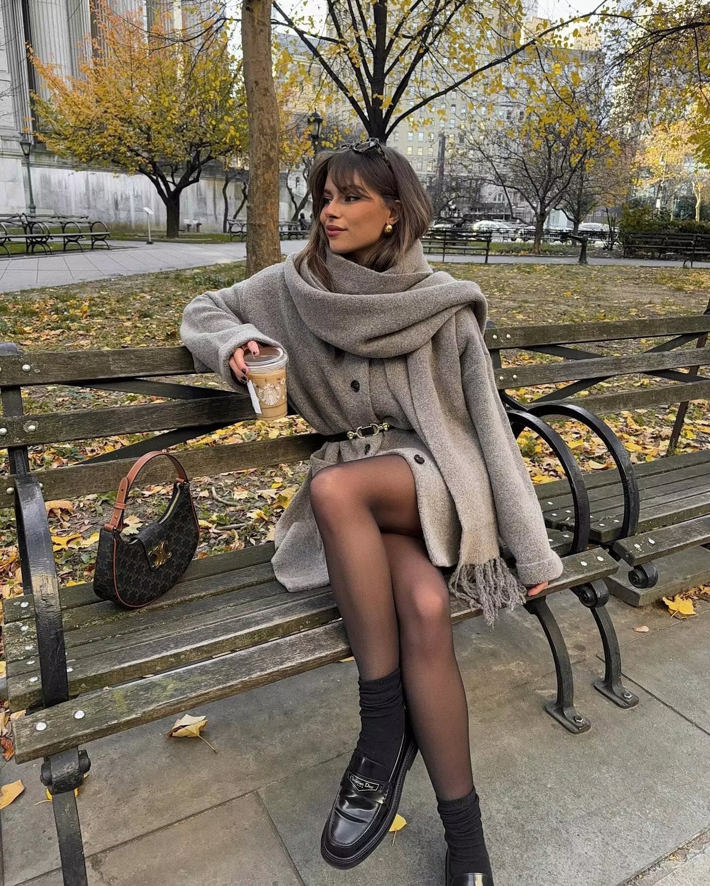 Women's Scarf Cape Midi Knitted Woolen Coat