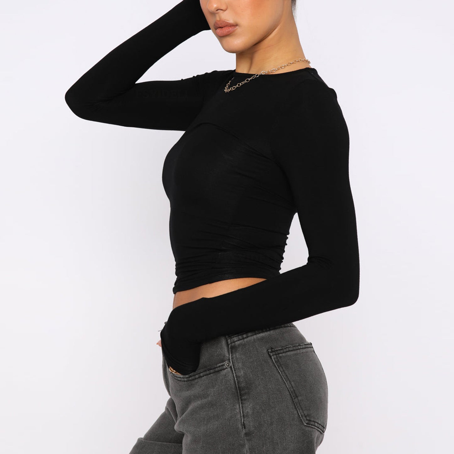 Slim Fit Women’s Long Sleeve Pullover – Solid Color Casual Top