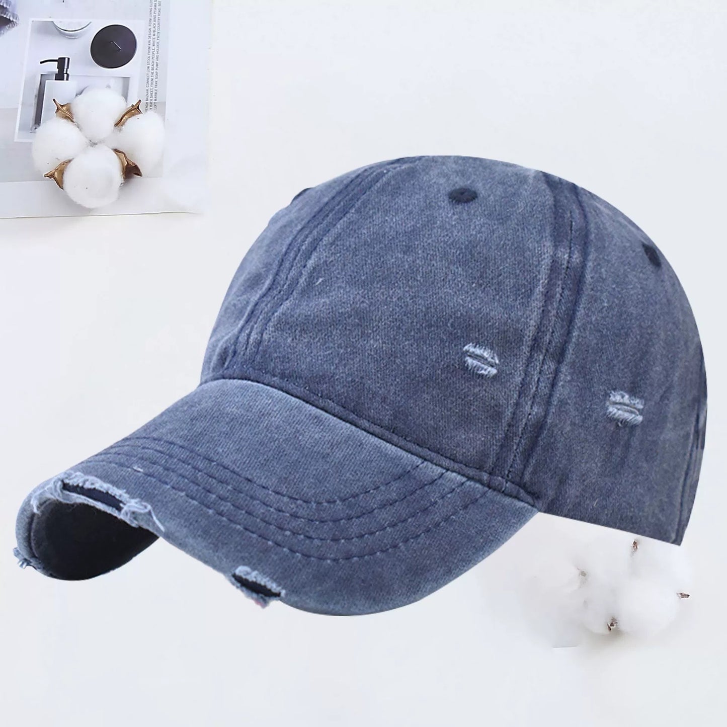 Cotton Embroidered Baseball Cap with Adjustable Strap