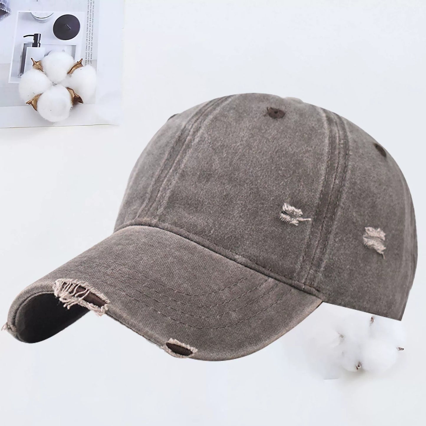 Cotton Embroidered Baseball Cap with Adjustable Strap
